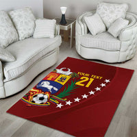 Venezuela Football Custom Area Rug La Vinotinto Red Wine Coat of Arms LT9