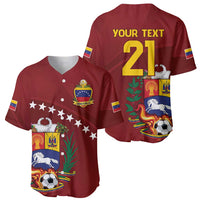 Venezuela Football Custom Baseball Jersey La Vinotinto Red Wine Coat of Arms
