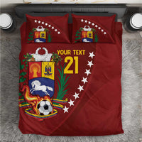Venezuela Football Custom Bedding Set La Vinotinto Red Wine Coat of Arms LT9
