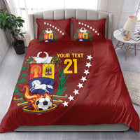 Venezuela Football Custom Bedding Set La Vinotinto Red Wine Coat of Arms LT9