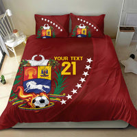 Venezuela Football Custom Bedding Set La Vinotinto Red Wine Coat of Arms LT9