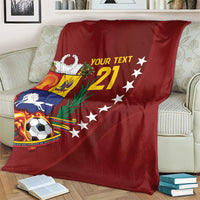 Venezuela Football Custom Blanket La Vinotinto Red Wine Coat of Arms LT9