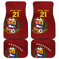 Venezuela Football Custom Car Mats La Vinotinto Red Wine Coat of Arms