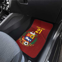 Venezuela Football Custom Car Mats La Vinotinto Red Wine Coat of Arms