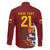 Venezuela Football Custom Family Matching Off Shoulder Maxi Dress and Hawaiian Shirt La Vinotinto Red Wine Coat of Arms