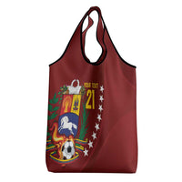 Venezuela Football Custom Grocery Bag La Vinotinto Red Wine Coat of Arms