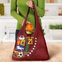Venezuela Football Custom Grocery Bag La Vinotinto Red Wine Coat of Arms LT9