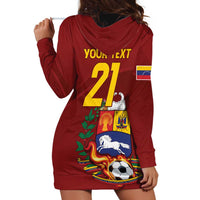 Venezuela Football Custom Hoodie Dress La Vinotinto Red Wine Coat of Arms