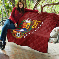 Venezuela Football Custom Quilt La Vinotinto Red Wine Coat of Arms