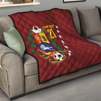 Venezuela Football Custom Quilt La Vinotinto Red Wine Coat of Arms LT9