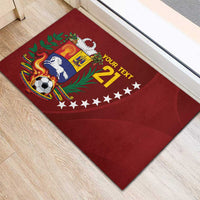 Venezuela Football Custom Rubber Doormat La Vinotinto Red Wine Coat of Arms LT9