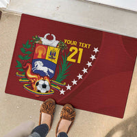 Venezuela Football Custom Rubber Doormat La Vinotinto Red Wine Coat of Arms LT9