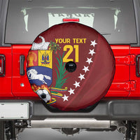 Venezuela Football Custom Spare Tire Cover La Vinotinto Red Wine Coat of Arms