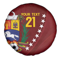 Venezuela Football Custom Spare Tire Cover La Vinotinto Red Wine Coat of Arms LT9
