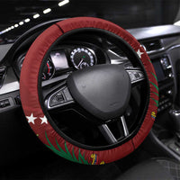 Venezuela Football Steering Wheel Cover La Vinotinto Red Wine Coat of Arms