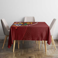 Venezuela Football Custom Tablecloth La Vinotinto Red Wine Coat of Arms LT9