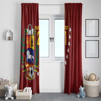 Venezuela Football Custom Window Curtain La Vinotinto Red Wine Coat of Arms LT9