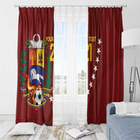 Venezuela Football Custom Window Curtain La Vinotinto Red Wine Coat of Arms