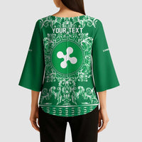 Personalized Italy Lombardy Kimono Sleeve Blouse Baroque Motif