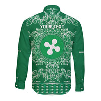 Personalized Italy Lombardy Long Sleeve Button Shirt Baroque Motif