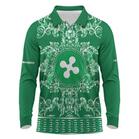 Personalized Italy Lombardy Long Sleeve Polo Shirt Baroque Motif