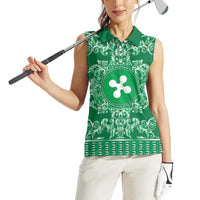 Personalized Italy Lombardy Women Sleeveless Polo Shirt Baroque Motif