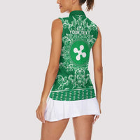 Personalized Italy Lombardy Women Sleeveless Polo Shirt Baroque Motif