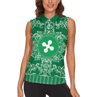 Personalized Italy Lombardy Women Sleeveless Polo Shirt Baroque Motif