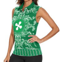 Personalized Italy Lombardy Women Sleeveless Polo Shirt Baroque Motif