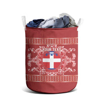 Personalized Italy Piedmont Laundry Basket Baroque Motif