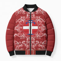 Personalized Italy Piedmont Bomber Puffer Jacket Baroque Motif