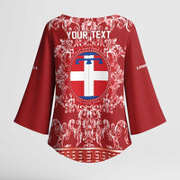 Personalized Italy Piedmont Kimono Sleeve Blouse Baroque Motif