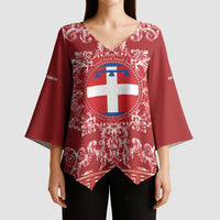 Personalized Italy Piedmont Kimono Sleeve Blouse Baroque Motif