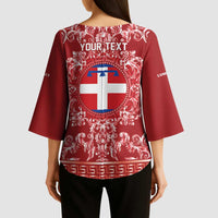 Personalized Italy Piedmont Kimono Sleeve Blouse Baroque Motif