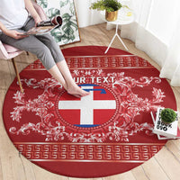 Personalized Italy Piedmont Round Carpet Baroque Motif