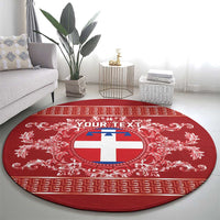 Personalized Italy Piedmont Round Carpet Baroque Motif