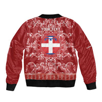 Personalized Italy Piedmont Sleeve Zip Bomber Jacket Baroque Motif