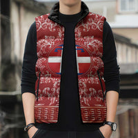 Personalized Italy Piedmont Sleeveless Puffer Jacket Baroque Motif