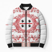 Personalized Italy Sardinia Bomber Puffer Jacket Baroque Motif