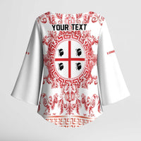 Personalized Italy Sardinia Kimono Sleeve Blouse Baroque Motif