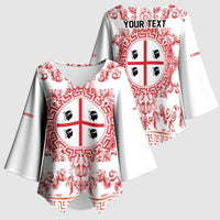 Personalized Italy Sardinia Kimono Sleeve Blouse Baroque Motif