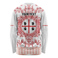 Personalized Italy Sardinia Long Sleeve Shirt Baroque Motif