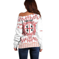 Personalized Italy Sardinia Off Shoulder Sweater Baroque Motif