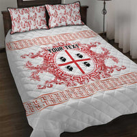 Personalized Italy Sardinia Quilt Bed Set Baroque Motif
