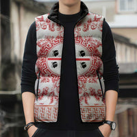 Personalized Italy Sardinia Sleeveless Puffer Jacket Baroque Motif