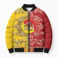 Personalized Italy Sicily Bomber Puffer Jacket Baroque Motif