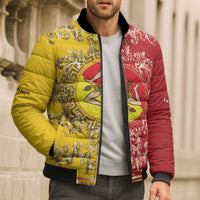 Personalized Italy Sicily Bomber Puffer Jacket Baroque Motif