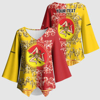 Personalized Italy Sicily Kimono Sleeve Blouse Baroque Motif