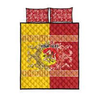 Personalized Italy Sicily Quilt Bed Set Baroque Motif