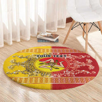 Personalized Italy Sicily Round Carpet Baroque Motif